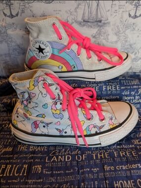 Converse All Star Unicorn Rainbow High Tops - Pink Laces